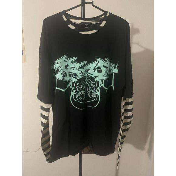 Kid Laroi x Rose in Good Faith Striped Long Sleeve Shirt Size Medium - Picture 1 of 7